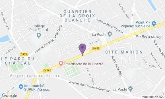 Localisation LCL Agence de Vigneux sur Seine