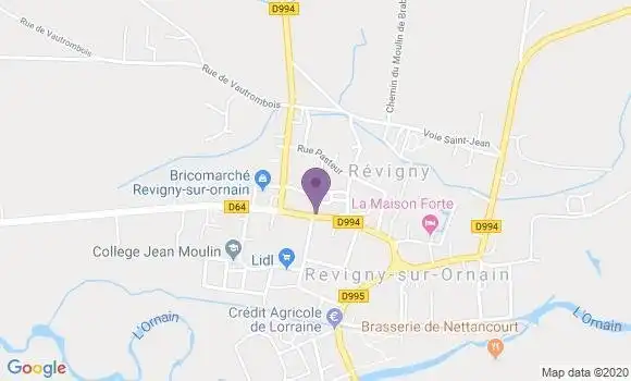 Localisation Banque Postale Agence de Revigny sur Ornain