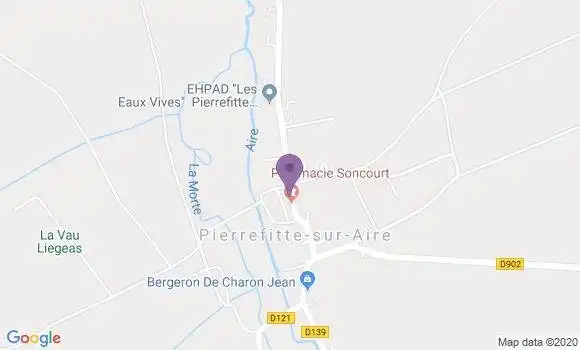Localisation Banque Postale Agence de Pierrefitte sur Aire