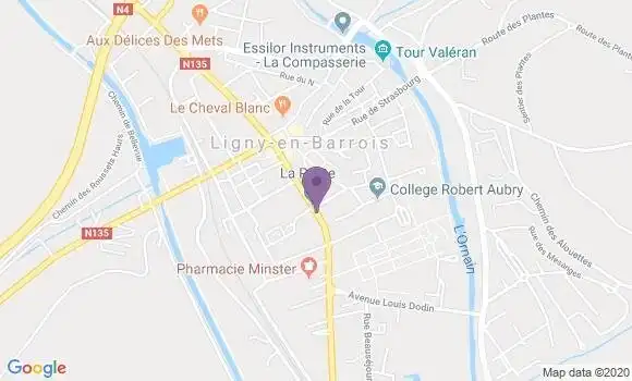 Localisation Banque Postale Agence de Ligny en Barrois