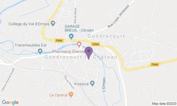 Localisation Banque Postale Agence de Gondrecourt le Château