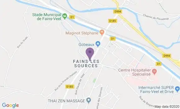 Localisation Banque Postale Agence de Fains Véel