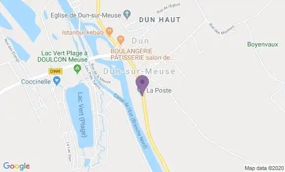 Localisation Banque Postale Agence de Dun sur Meuse