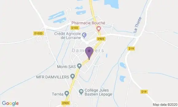 Localisation Banque Postale Agence de Damvillers