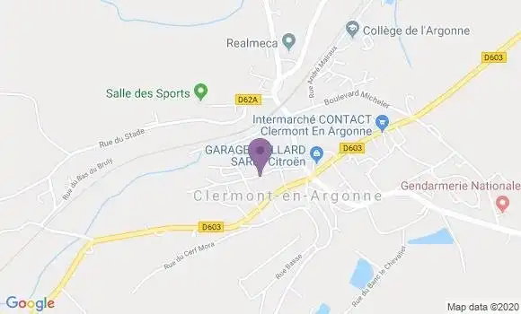 Localisation Banque Postale Agence de Clermont en Argonne