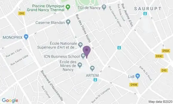 Localisation Banque Postale Agence de Nancy Blandan