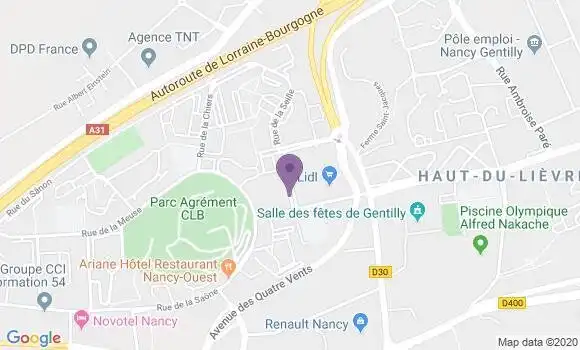 Localisation Banque Postale Agence de Laxou Champ le Boeuf