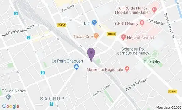 Localisation Banque Postale Agence de Nancy Porte Saint Nicolas