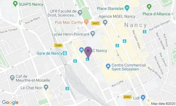 Localisation Banque Postale Agence de Nancy Place Saint Jean