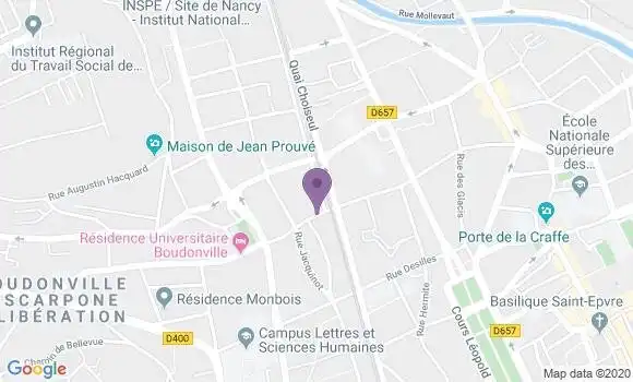 Localisation Banque Postale Agence de Nancy Porte Désilles