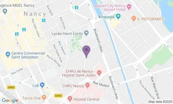 Localisation Banque Postale Agence de Nancy Porte Saint Georges