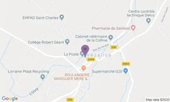 Localisation Banque Postale Agence de Vézelise