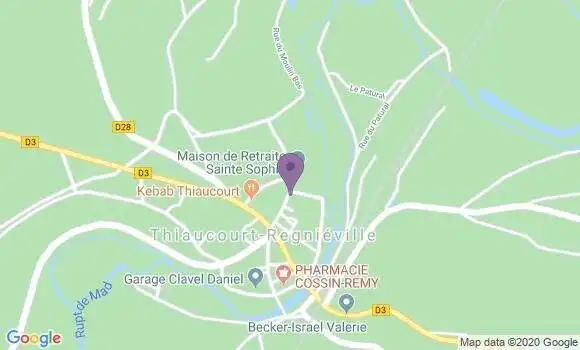 Localisation Banque Postale Agence de Thiaucourt Regniéville