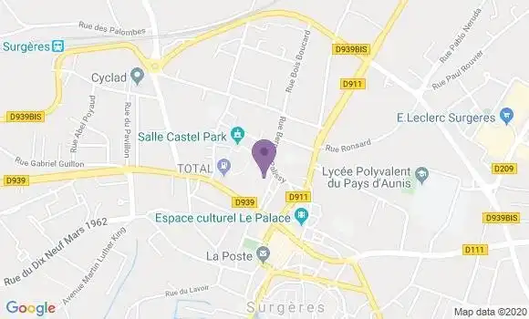Localisation LCL Agence de Surgères