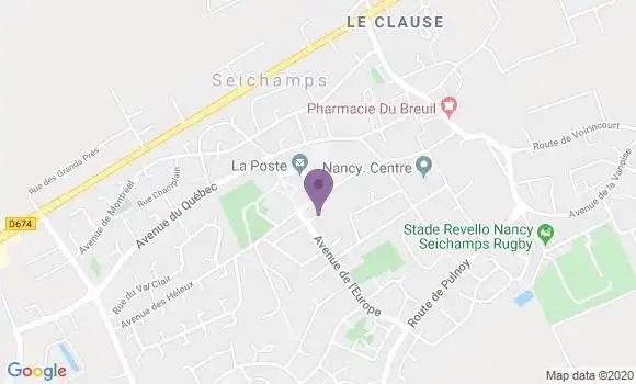 Localisation Banque Postale Agence de Seichamps