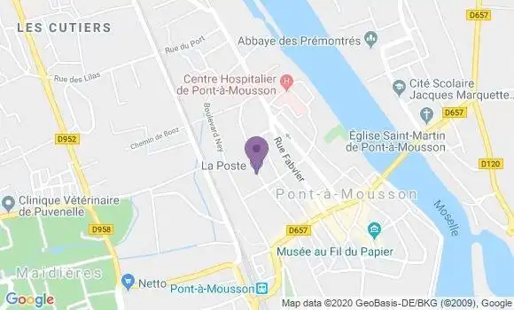 Localisation Banque Postale Agence de Pont à Mousson