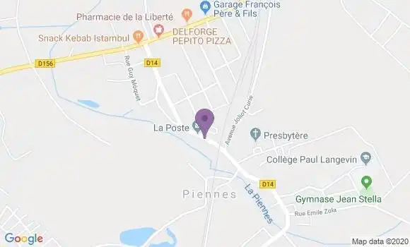 Localisation Banque Postale Agence de Piennes