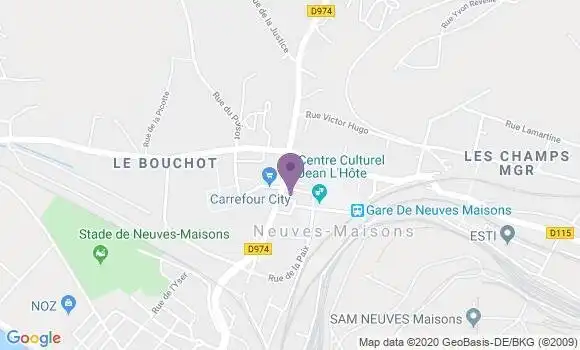 Localisation Banque Postale Agence de Neuves Maisons