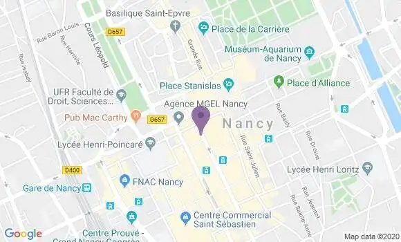 Localisation Banque Postale Agence de Nancy Stanislas