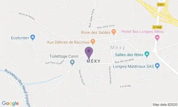 Localisation Banque Postale Agence de Mexy