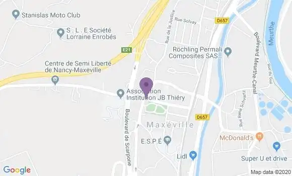 Localisation Banque Postale Agence de Maxeville