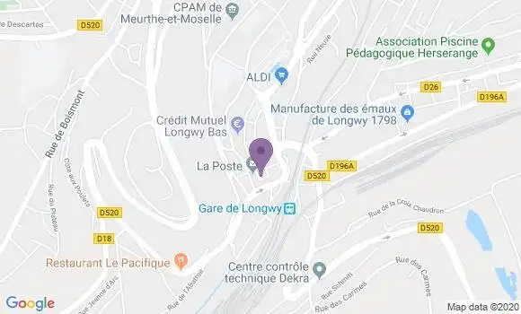 Localisation Banque Postale Agence de Longwy Place Leclerc
