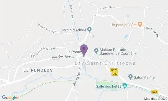 Localisation Banque Postale Agence de Lay Saint Christophe