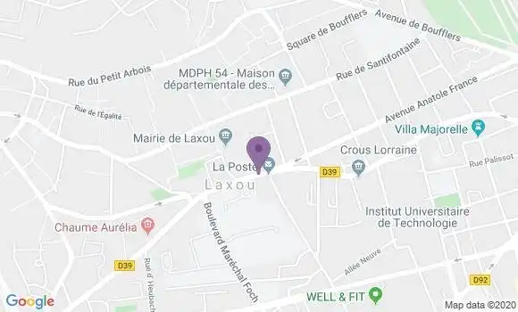 Localisation Banque Postale Agence de Laxou