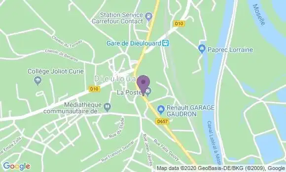 Localisation Banque Postale Agence de Dieulouard