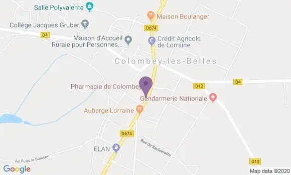 Localisation Banque Postale Agence de Colombey les Belles