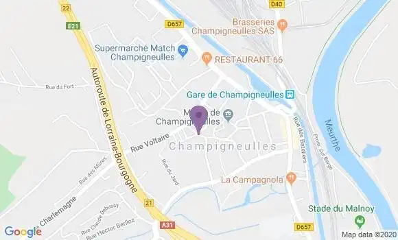 Localisation Banque Postale Agence de Champigneulles