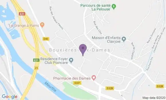 Localisation Banque Postale Agence de Bouxières aux Dames