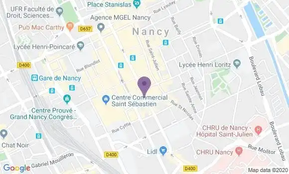 Localisation Banque Postale Agence de Nancy Marché
