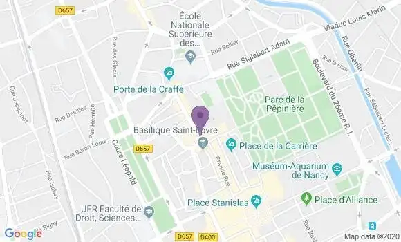 Localisation Banque Postale Agence de Nancy Palais Ducal