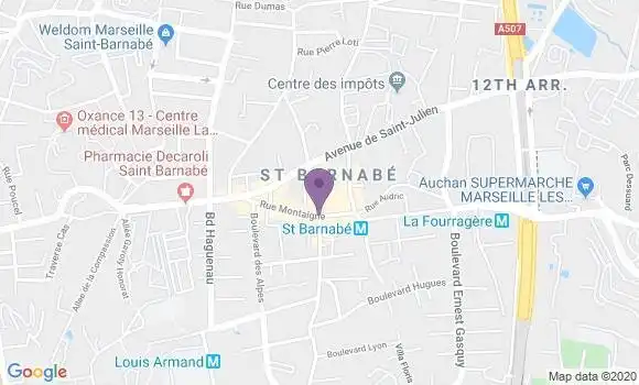 Localisation Société Générale Agence de Marseille Saint Barnabé