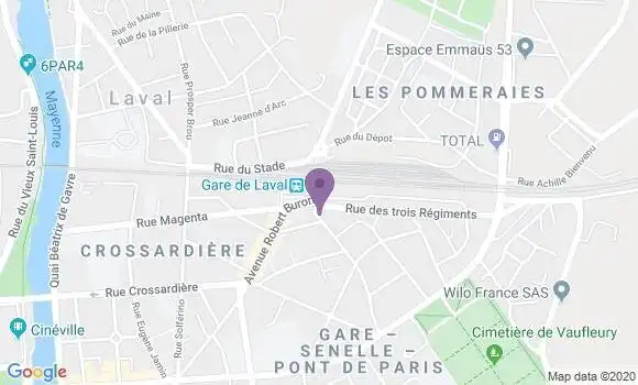 Localisation Banque Postale Agence de Laval Magenta