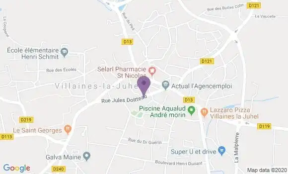 Localisation Banque Postale Agence de Villaines la Juhel