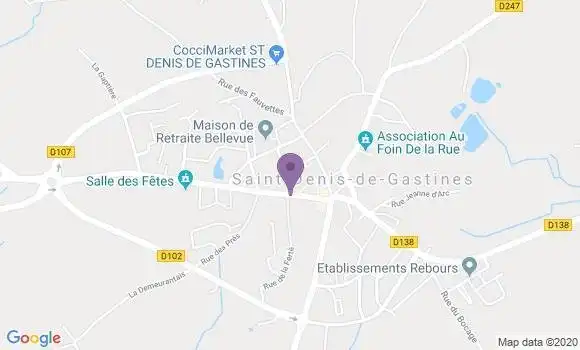 Localisation Banque Postale Agence de Saint Denis de Gastines