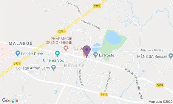 Localisation Banque Postale Agence de Renazé