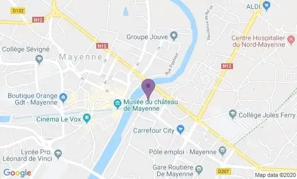 Localisation Banque Postale Agence de Mayenne