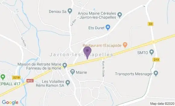 Localisation Banque Postale Agence de Javron les Chapelles
