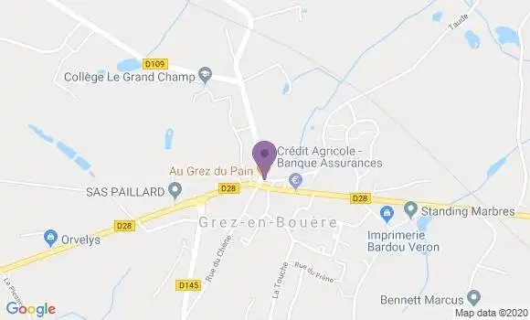 Localisation Banque Postale Agence de Grez en Bouère