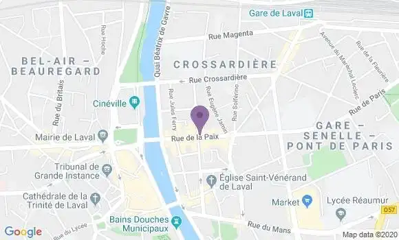 Localisation Banque Postale Agence de Laval Théâtre