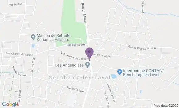 Localisation Banque Postale Agence de Bonchamp les Laval