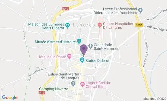 Localisation Banque Postale Agence de Langres