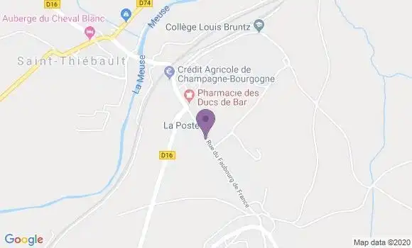 Localisation Banque Postale Agence de Bourmont