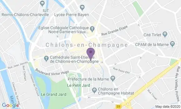 Localisation Banque Postale Agence de Châlons en Champagne Croix Dampierre