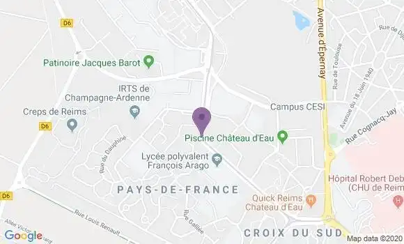 Localisation Banque Postale Agence de Reims Pays de France
