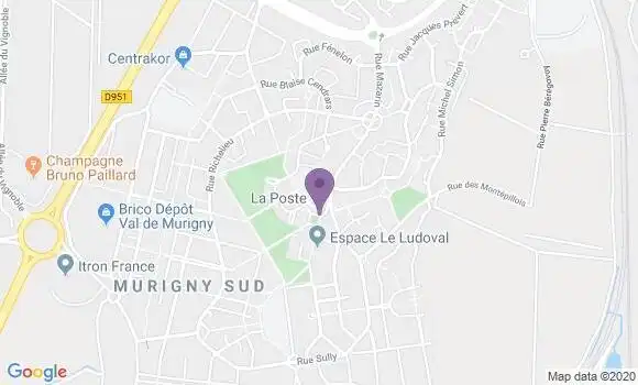 Localisation Banque Postale Agence de Reims Val de Murigny