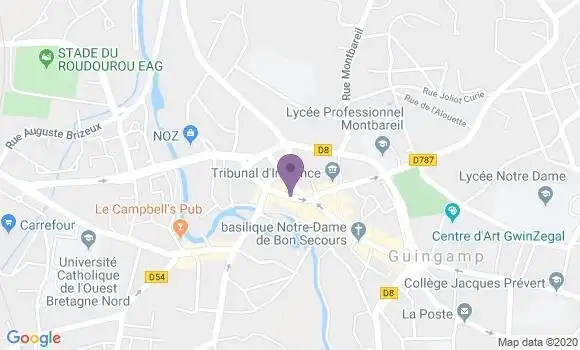Localisation LCL Agence de Guingamp